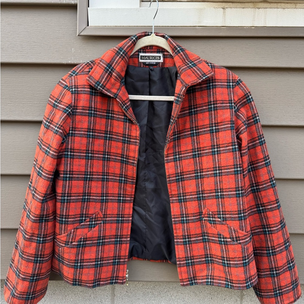 vtg 90s plaid jacket ✨